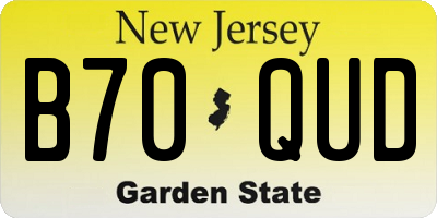NJ license plate B70QUD