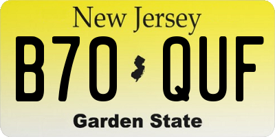 NJ license plate B70QUF