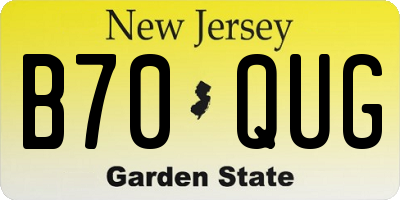 NJ license plate B70QUG