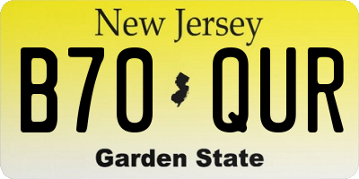 NJ license plate B70QUR