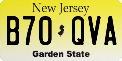NJ license plate B70QVA