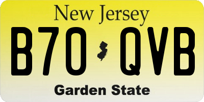 NJ license plate B70QVB