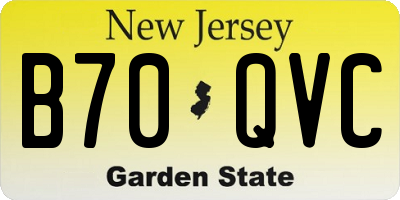 NJ license plate B70QVC