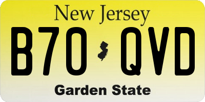 NJ license plate B70QVD
