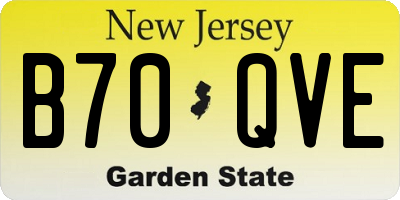 NJ license plate B70QVE