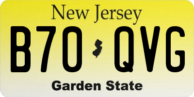 NJ license plate B70QVG