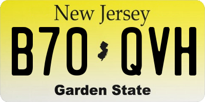NJ license plate B70QVH