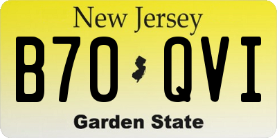 NJ license plate B70QVI