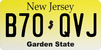 NJ license plate B70QVJ