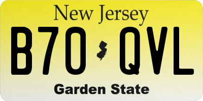 NJ license plate B70QVL