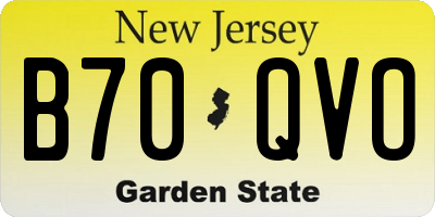 NJ license plate B70QVO