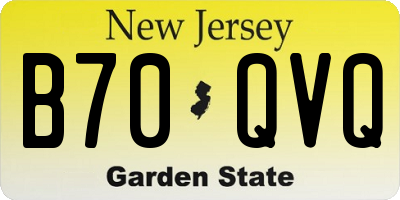 NJ license plate B70QVQ