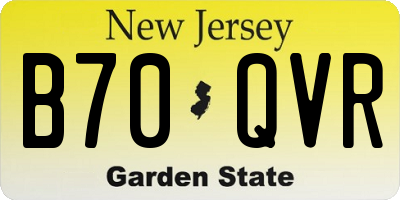 NJ license plate B70QVR