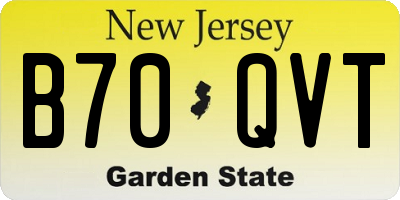 NJ license plate B70QVT