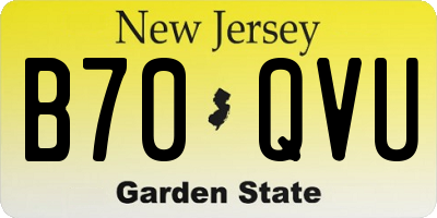 NJ license plate B70QVU