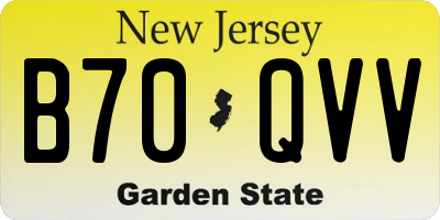 NJ license plate B70QVV