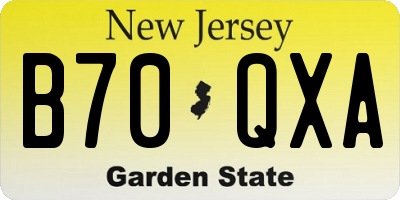 NJ license plate B70QXA