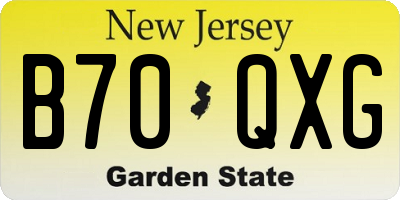 NJ license plate B70QXG