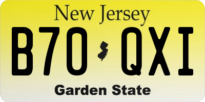 NJ license plate B70QXI
