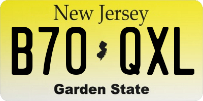 NJ license plate B70QXL