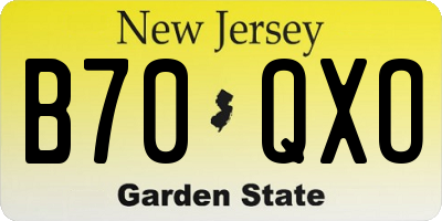 NJ license plate B70QXO