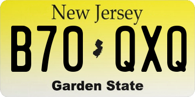 NJ license plate B70QXQ