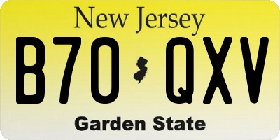 NJ license plate B70QXV