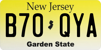 NJ license plate B70QYA