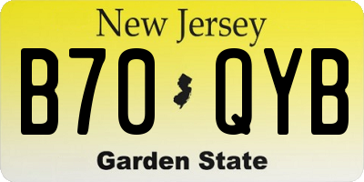 NJ license plate B70QYB
