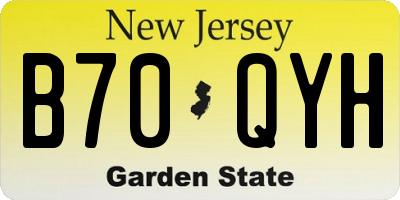 NJ license plate B70QYH