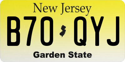 NJ license plate B70QYJ