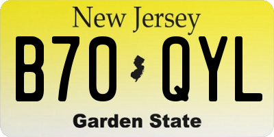 NJ license plate B70QYL