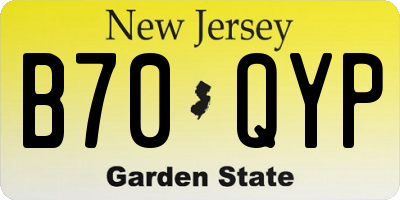NJ license plate B70QYP