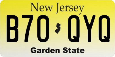 NJ license plate B70QYQ
