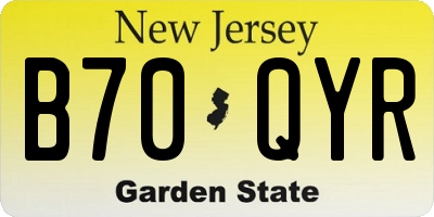 NJ license plate B70QYR