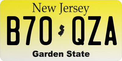 NJ license plate B70QZA