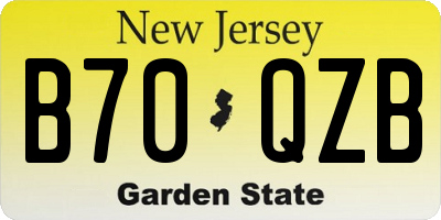 NJ license plate B70QZB
