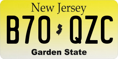 NJ license plate B70QZC