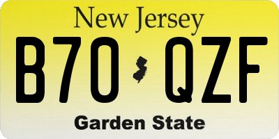 NJ license plate B70QZF