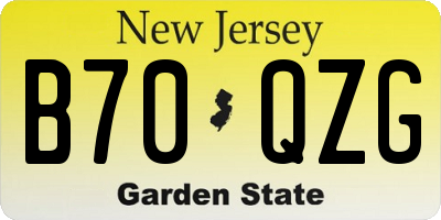 NJ license plate B70QZG