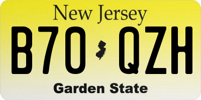NJ license plate B70QZH