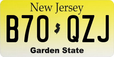 NJ license plate B70QZJ