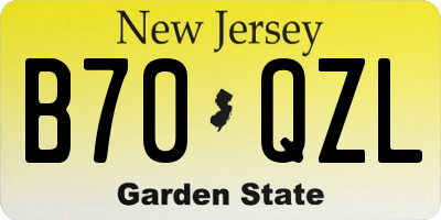 NJ license plate B70QZL