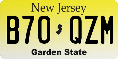 NJ license plate B70QZM