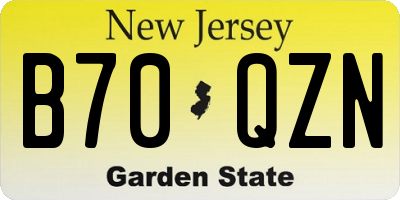 NJ license plate B70QZN