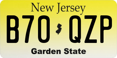 NJ license plate B70QZP