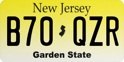 NJ license plate B70QZR