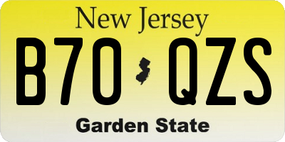 NJ license plate B70QZS