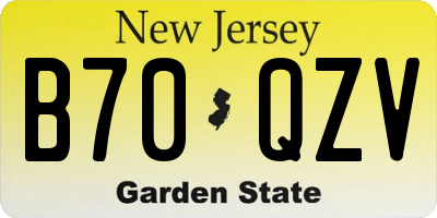 NJ license plate B70QZV