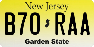 NJ license plate B70RAA